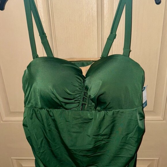 Lane Bryant NWT Green Tankini Sz 18 - Picture 1 of 3